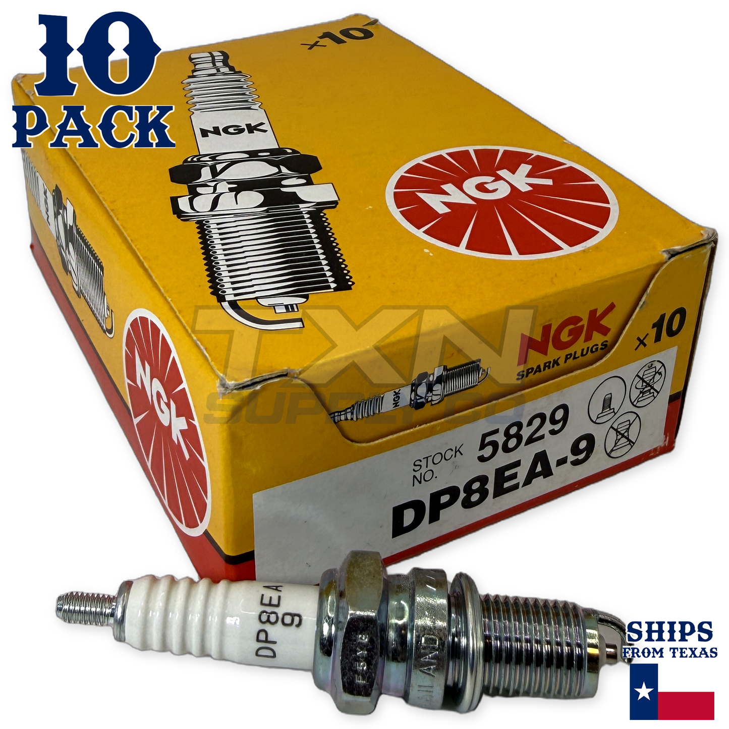 NGK 5829 DP8EA-9 Spark Plugs 10 Pack