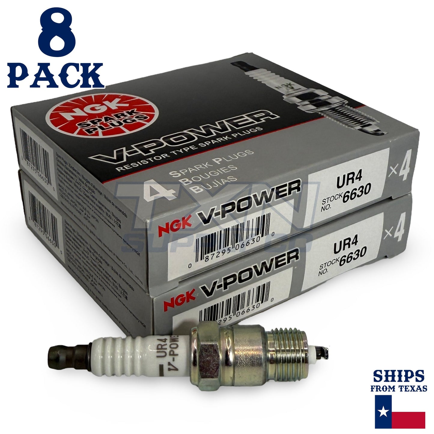 8 pc NGK 6630 V-Power Spark Plugs for 1052895W 15 16 1765179 18 1835800T 1835906T 18C2 18S 19 25 25BP 25C2 25DP2 25S 26 2R45TS 2R46TS 3851859 3851861 44TS 45TS 46TS 5020 5024 5025 5026 5213202S 577