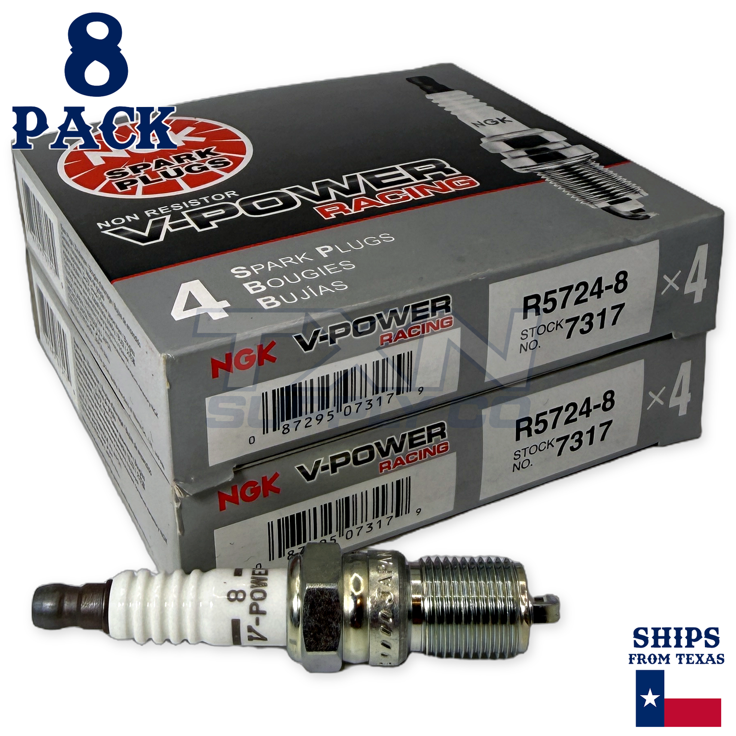 NGK 7317 R5724-8 Spark Plugs 8 Pack