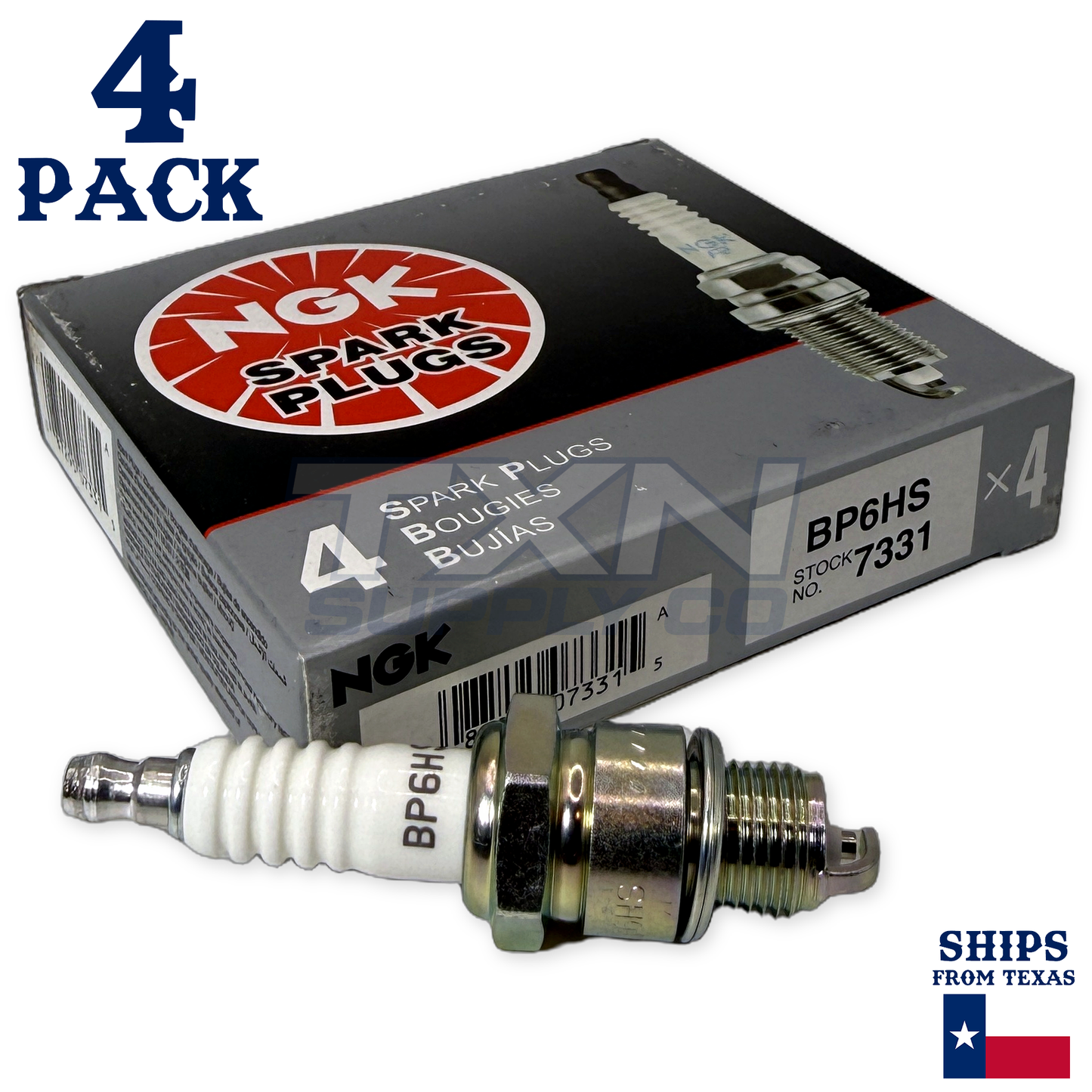 NGK 7331 BP6HS Spark Plugs 4 Pack