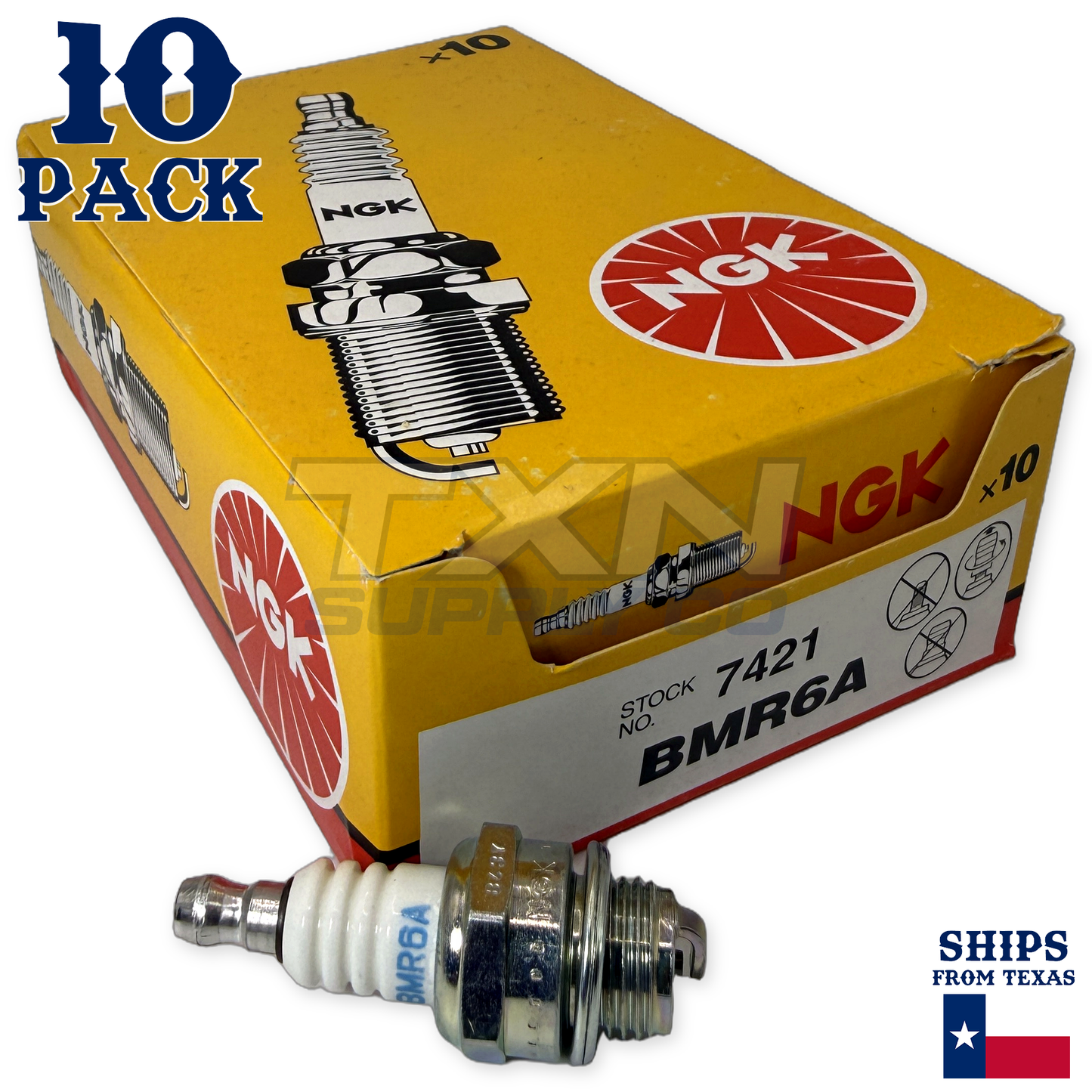 NGK 7421 BMR6A Spark Plugs 10 Pack