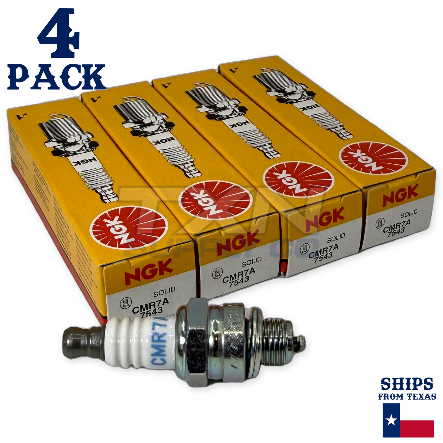 NGK 7543 CMR7A Spark Plugs 4 Pack