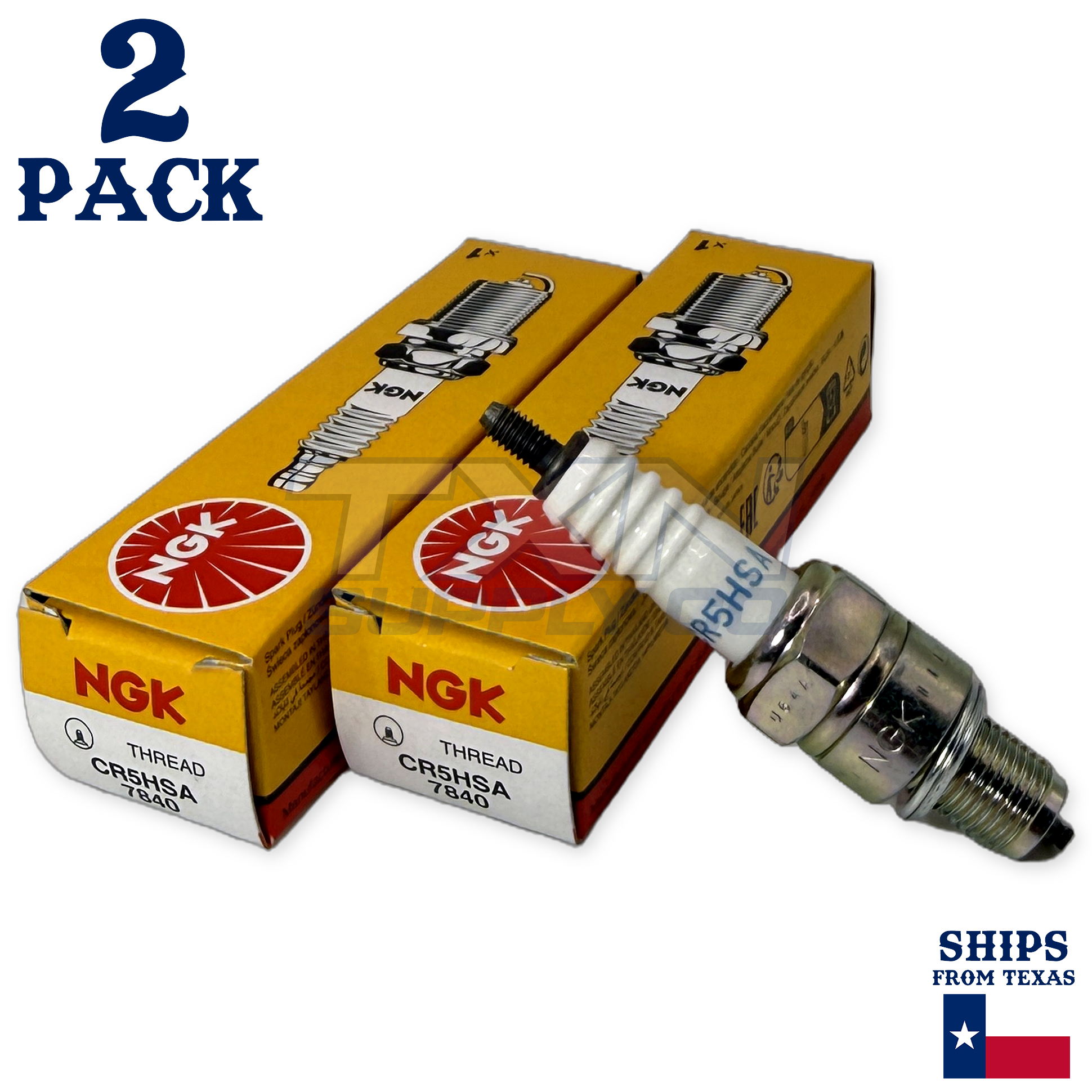 NGK 7840 CR5HSA Spark Plugs 2 Pack