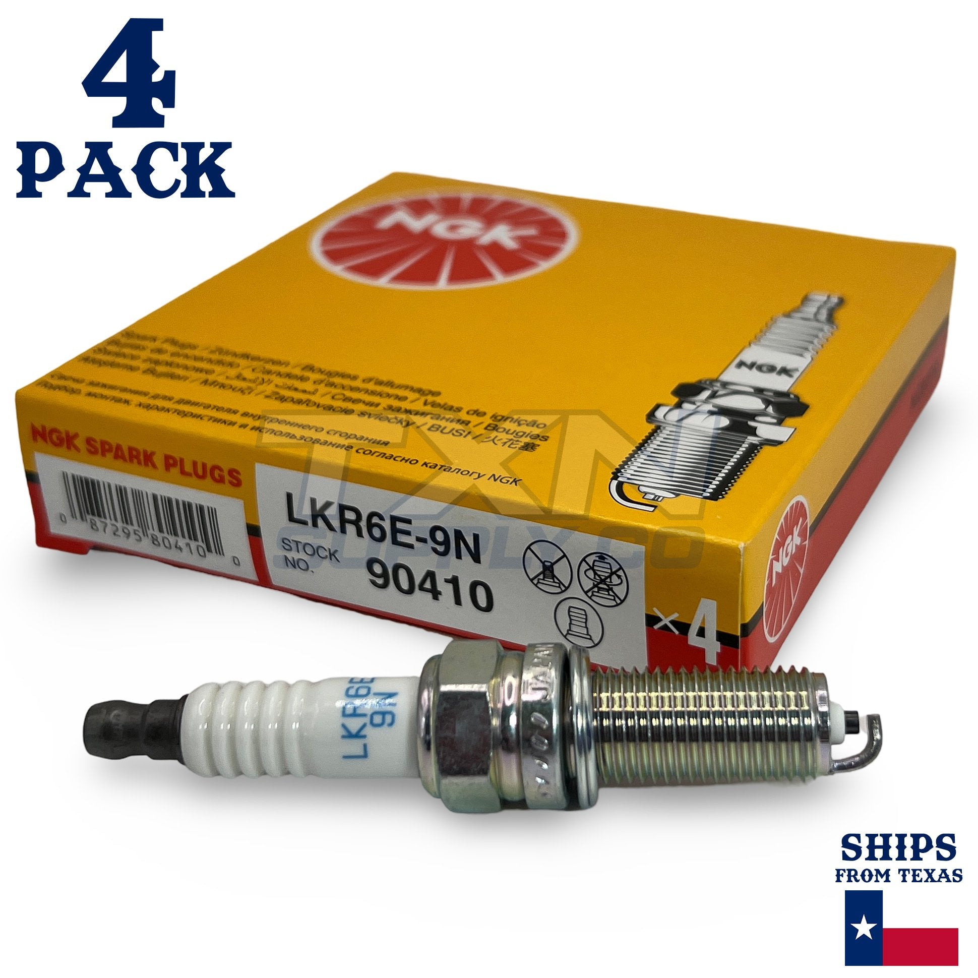 NGK 90410 Spark Plug LKR6E-9N - 4 Pack