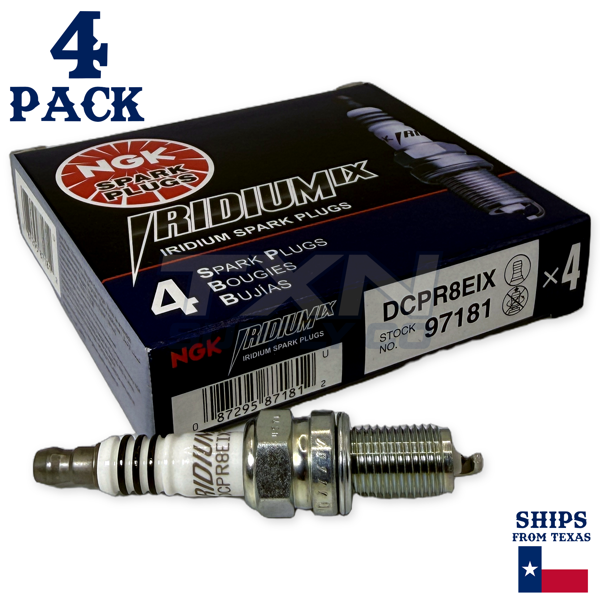 NGK 97181 DCPR8EIX Spark Plugs 4 Pack