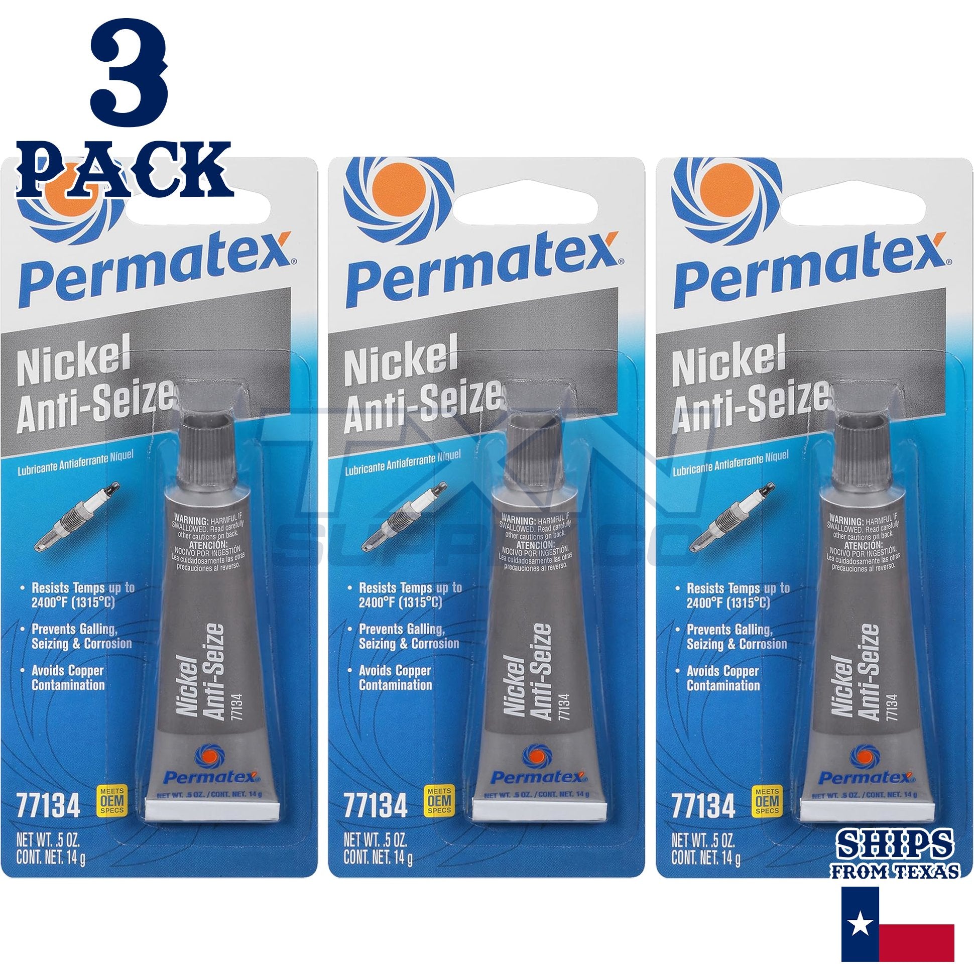 Permatex 77134 Nickel Anti-Seize Lubricant, 0.5 oz - 3 Pack