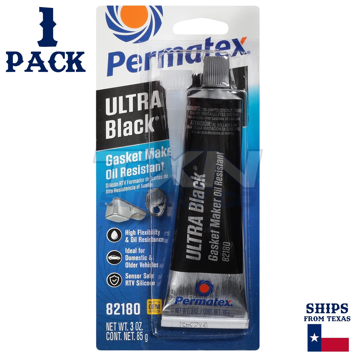 Permatex 82180 Ultra Black RTV Silicone Gasket Maker - 1 Pack