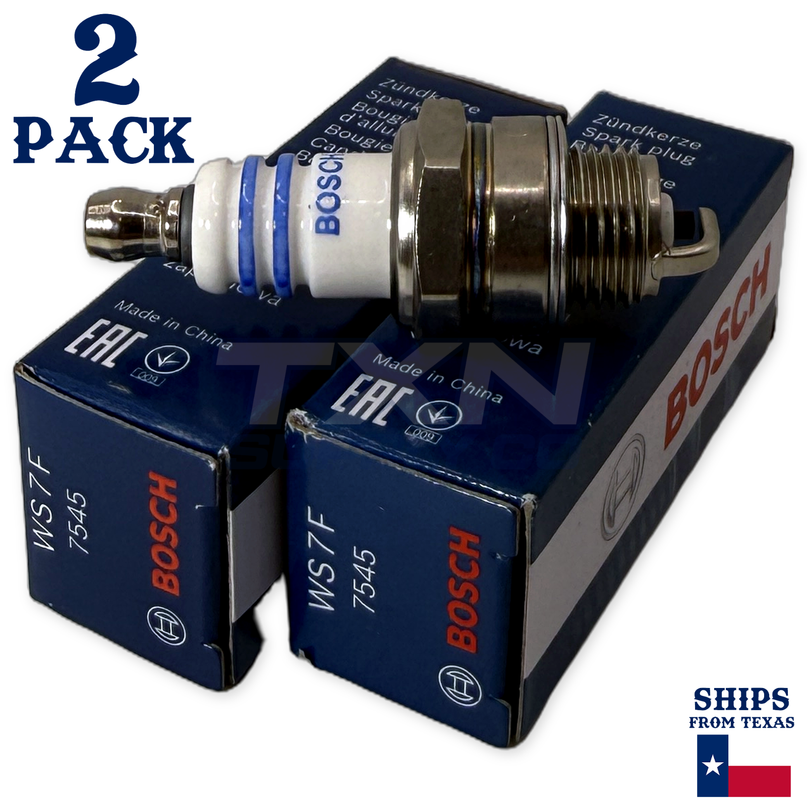 2 Pack Bosch 7545 WS7F Copper with Nickel Spark Plugs