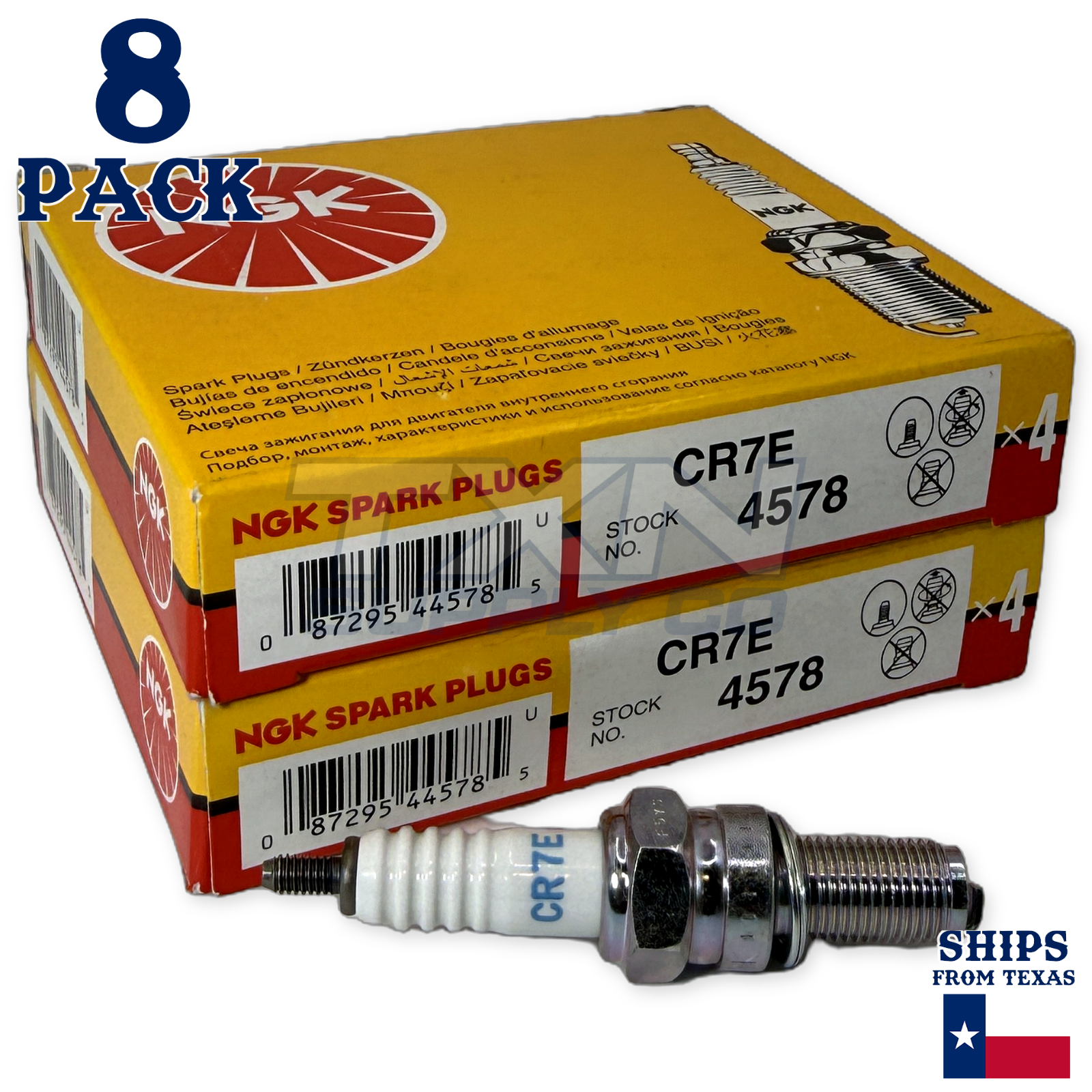 NGK 4578 Spark Plug CR7E - 8 Pack