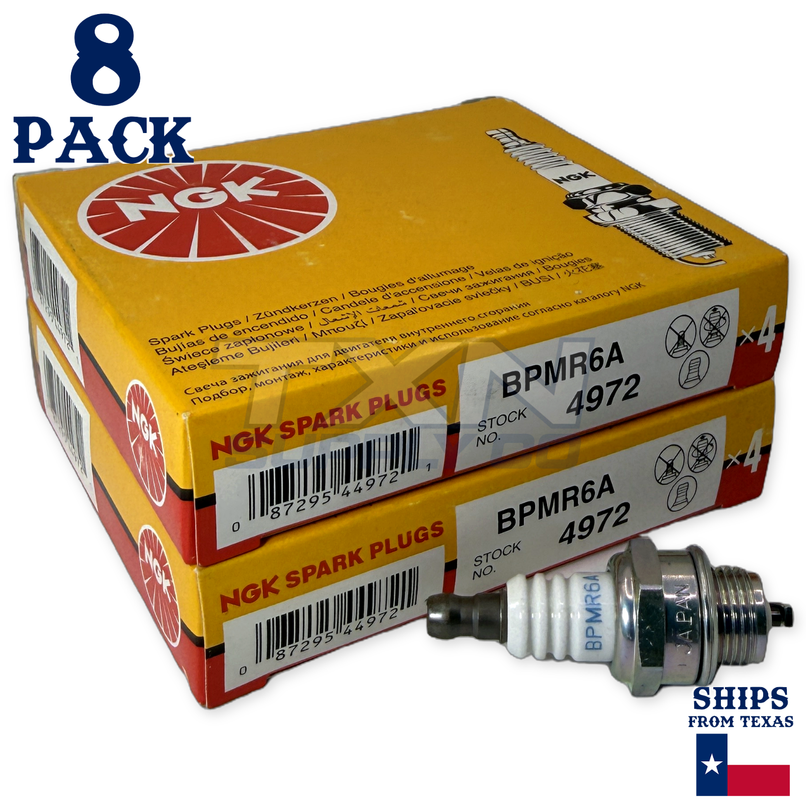 NGK 4972 Spark Plug BPMR6A - 8 Pack