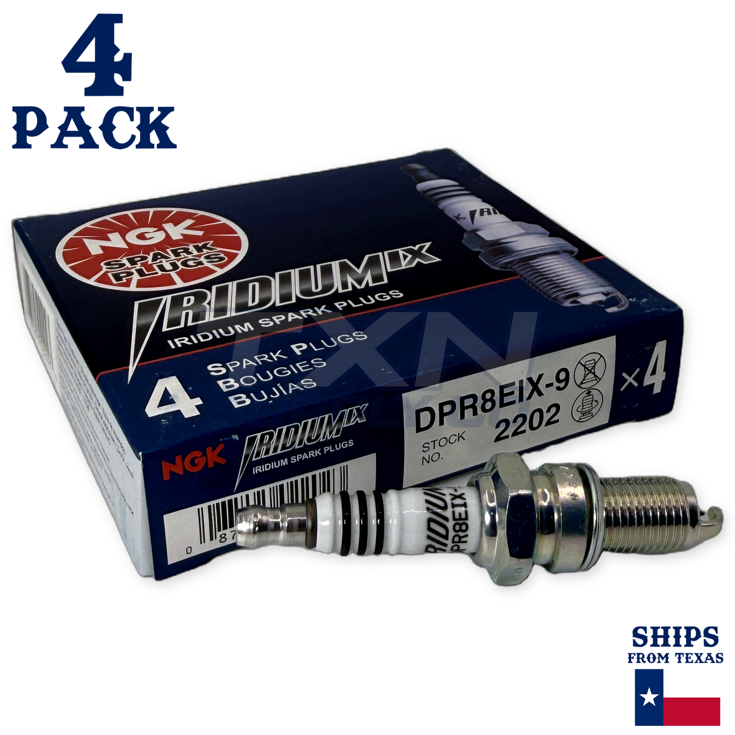 NGK 2202 Iridium Spark Plug DPR8EIX-9 - 4 Pack
