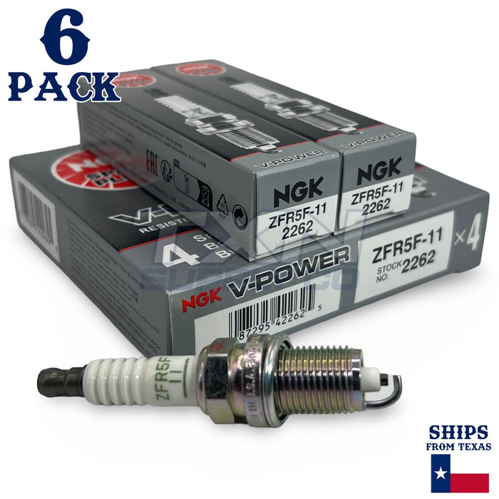 6 Pack NGK V-Power Spark Plugs 2001-2002 for Acura MDX 3.5L V6 ps