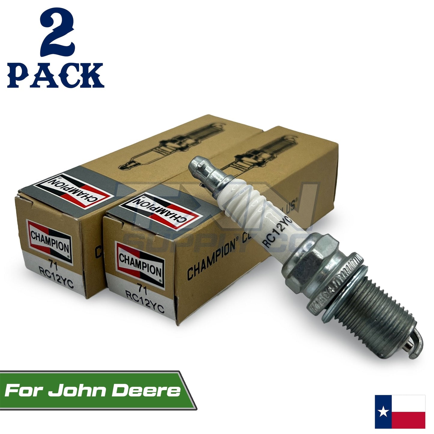 Champion 71 Spark Plug RC12YC - 2 Pack - For Kohler 25 132 23-S, 2513223S Command K OHV