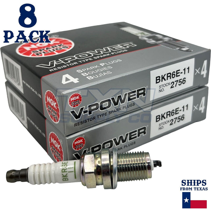 (SET OF 8) NGK 2756/BKR6E-11 V-POWER PREMIUM COPPER SPARK PLUGS