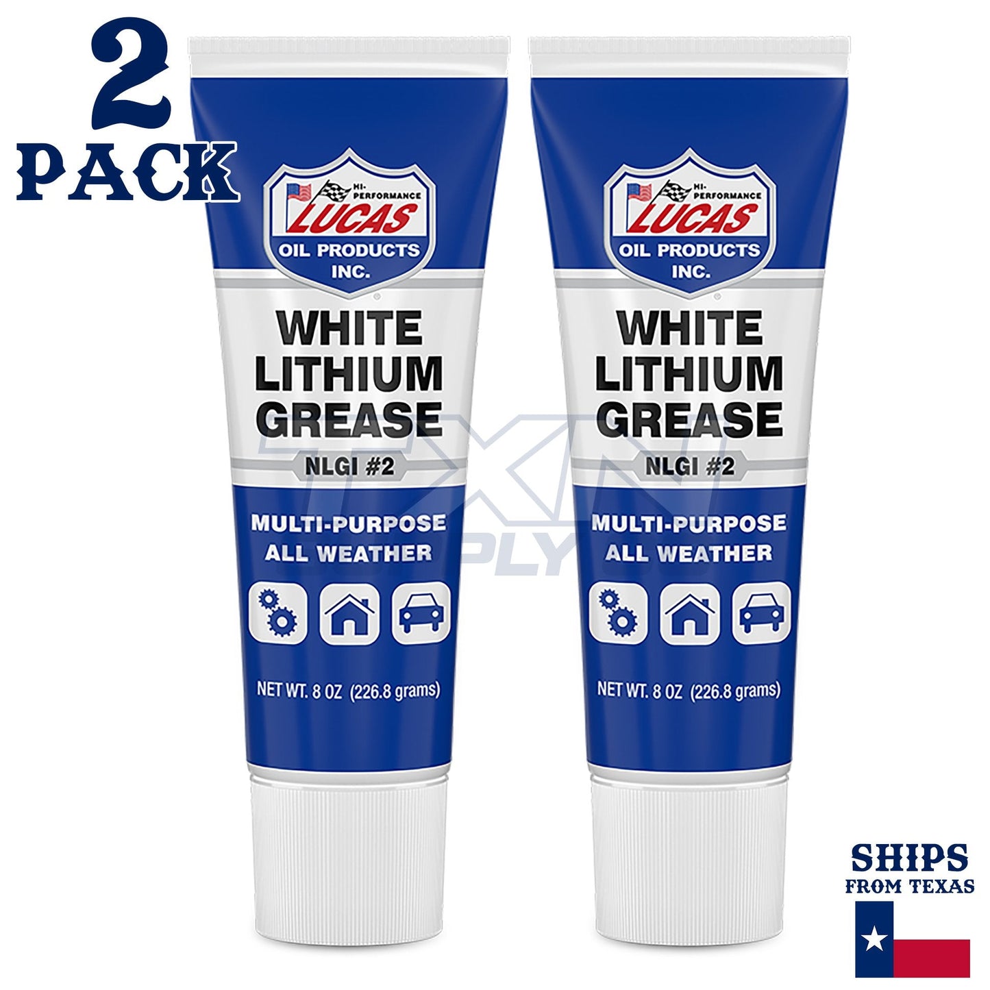 Lucas Oil 10533 Multi Purpose White Lithium Grease 8oz - 2 Pack