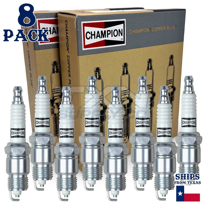 8 Pack Spark Plugs Champion Copper Set for 1986 GMC K2500 V8-5.7L ps