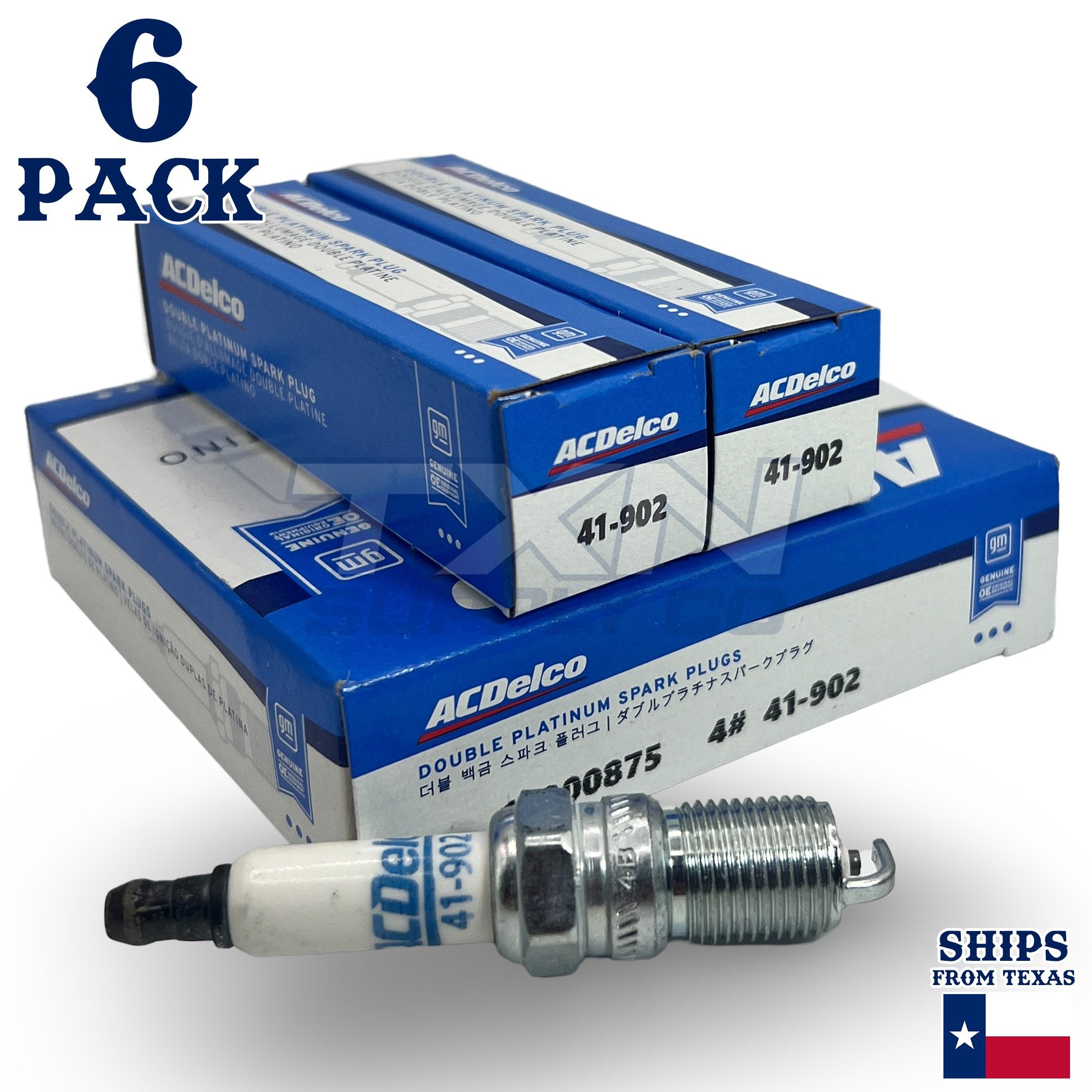 6 Pack GM ACDelco 41-902 Double Platinum Spark Plug 19300875