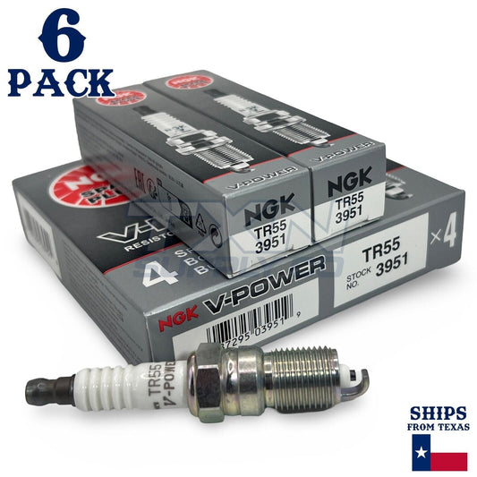 6 Pack NGK 3951 V-Power Spark Plugs for 1998-2004 Ford Mustang 3.9L 3.8L V6