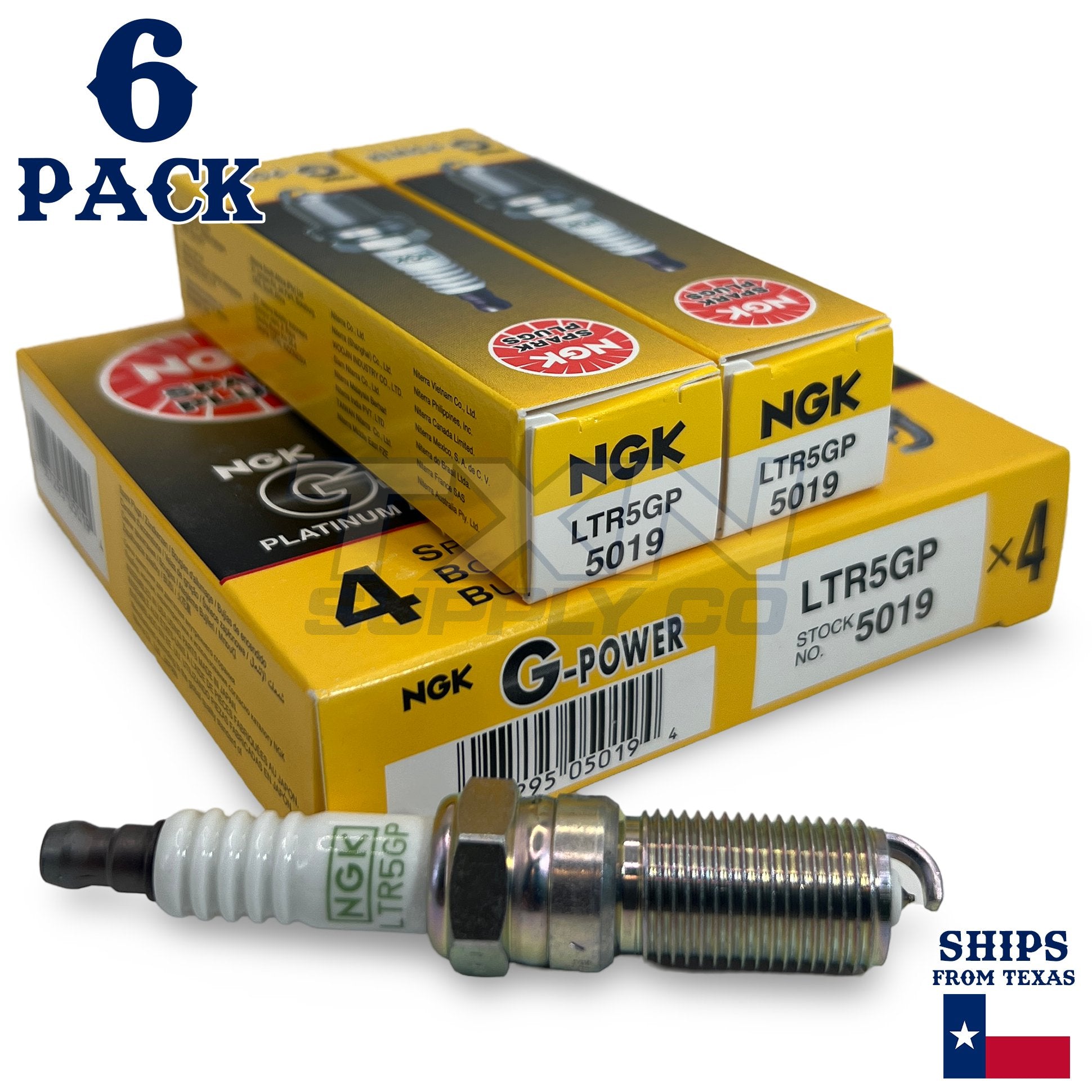 6 Pack NGK G-Power 5019 Spark Plugs LTR5GP ps