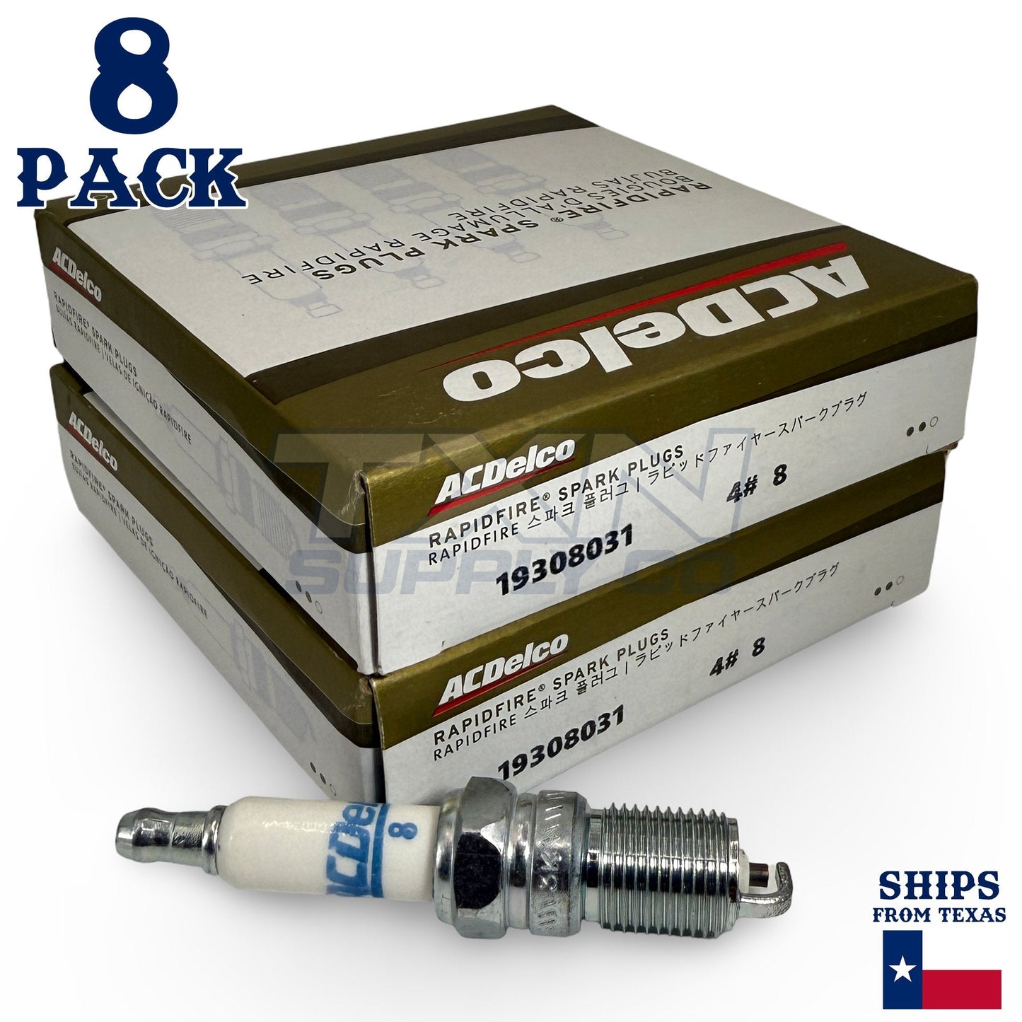 8 Pack GM ACDelco #8 RAPIDFIRE Platinum Spark Plugs ps