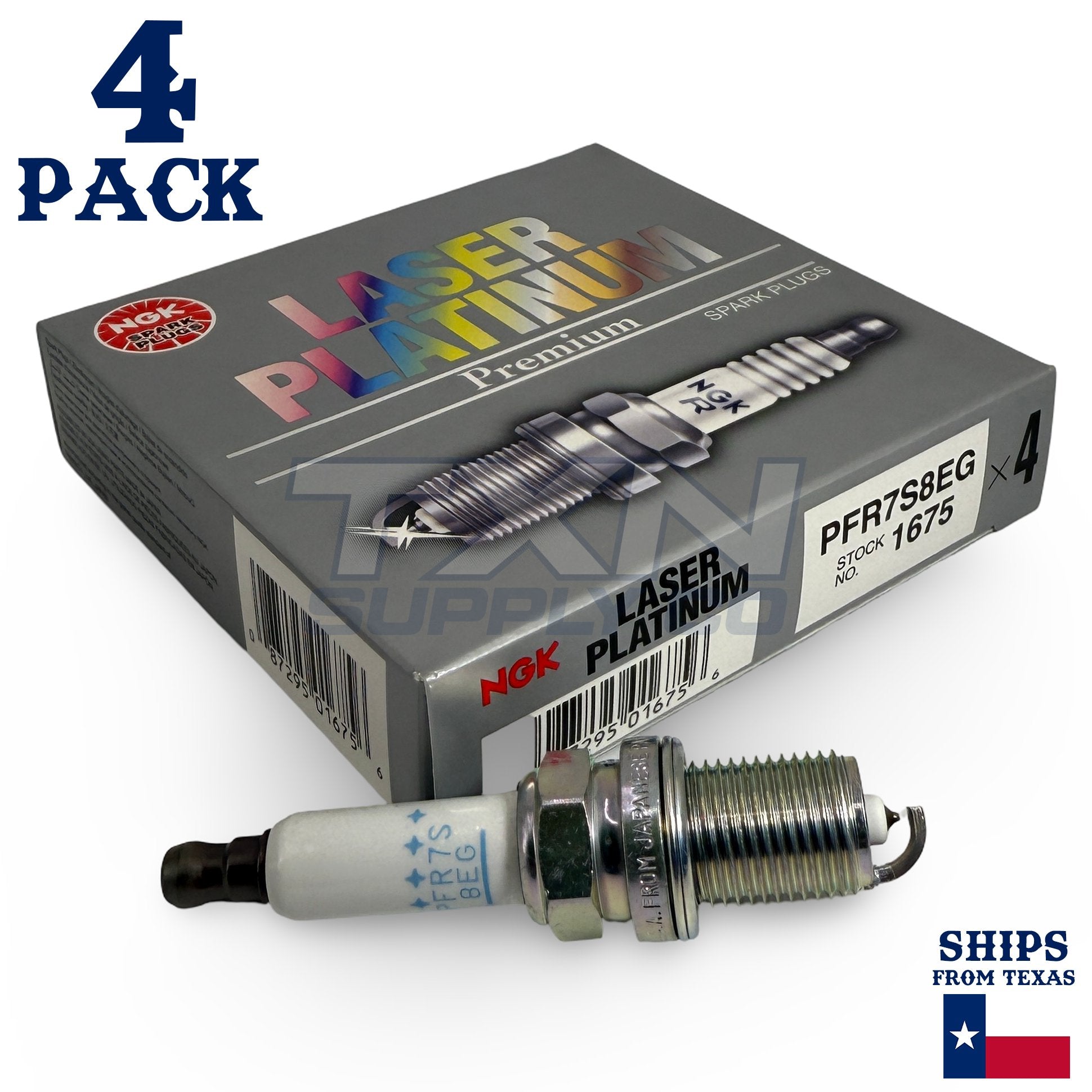 4 Pack NGK V-Power 1675 Spark Plugs PFR7S8EG  ps