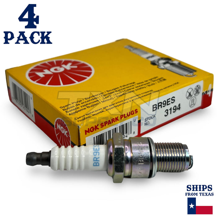 4 Pack NGK 3194 Spark Plugs BR9ES SOLID ps