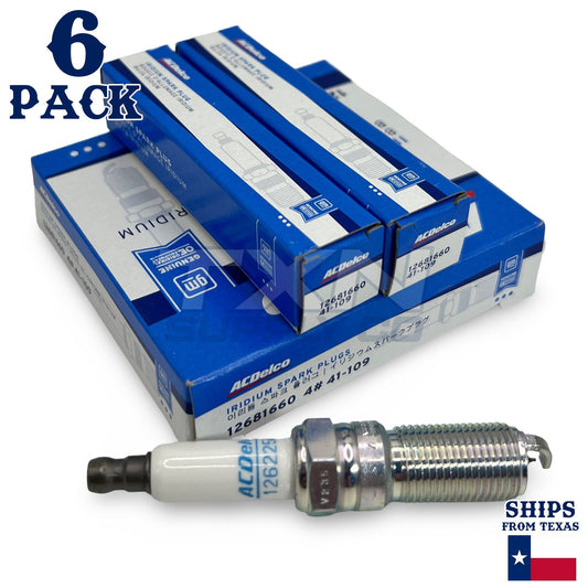 ACDelco 41-109 Iridium Spark Plug - 6 Pack - 12681660 For GMC Chevy Cadillac 3.0L 3.6L