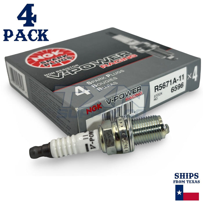 NGK 6596 V-Power Racing Plug Spark Plug R5671A-11 - 4 Pack