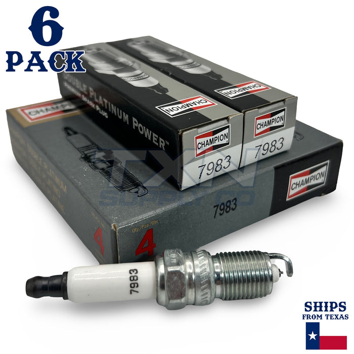 Champion 7983 Double Platinum Spark Plugs for RS14PMPB5 - 6 Pack