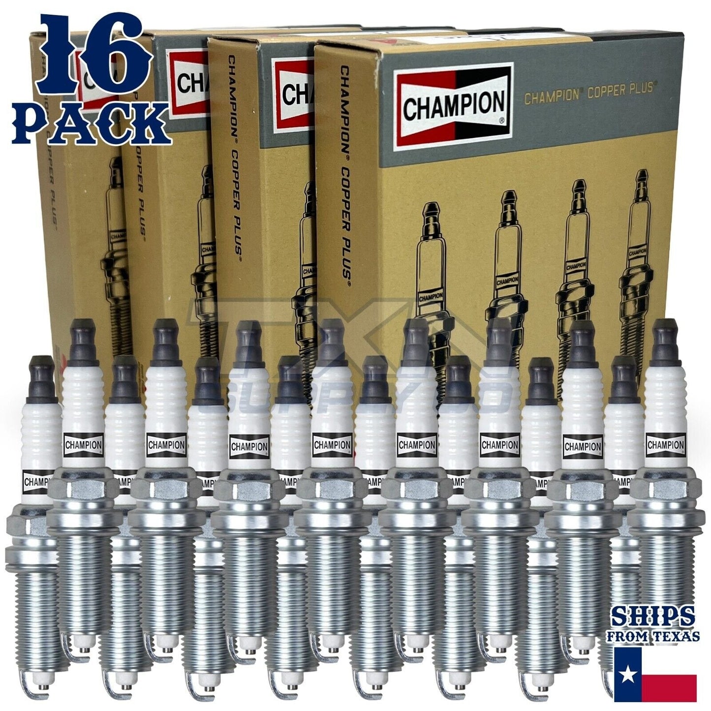 Champion 446 Copper Plus Spark Plugs REC12MCC4 - 16 Pack