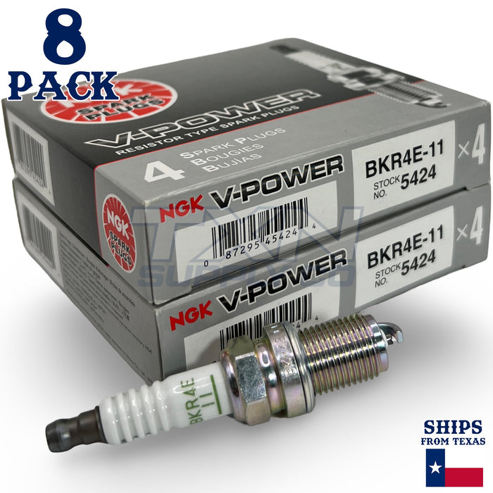 NGK 5424 V-Power Spark Plugs BKR4E-11 - 8 Pack