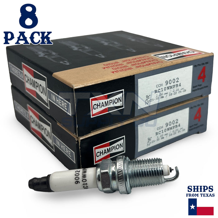 Champion 9002 Iridium Spark Plugs RC10WMPB4 - 8 Pack