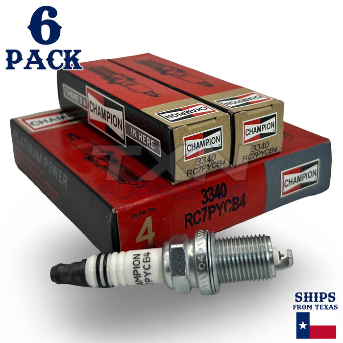 Champion 3340 Platinum Spark Plugs RC7PYCB4 - 6 Pack