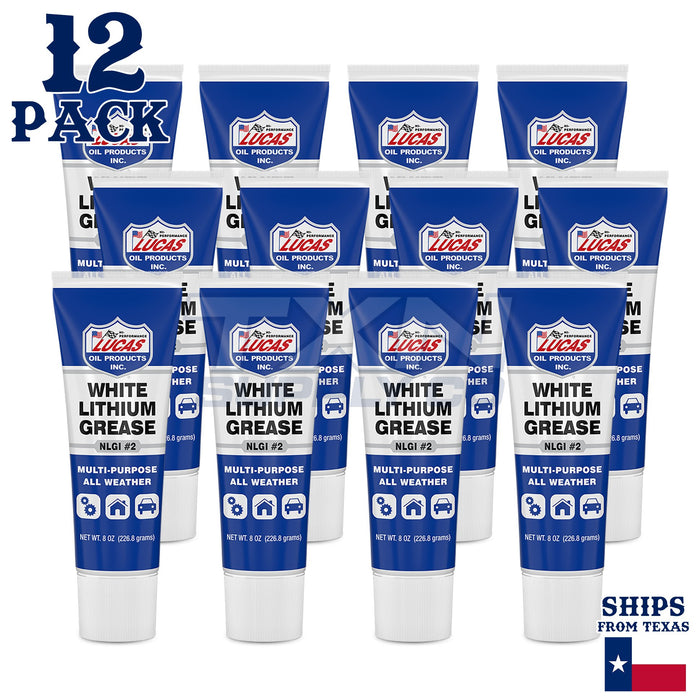 Lucas Oil 10533 Multi Purpose White Lithium Grease 8oz - 12 Pack