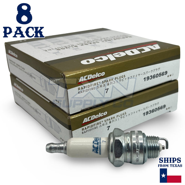 8 Pack GM ACDelco #7 RAPIDFIRE Platinum Spark Plugs 19360569 ps