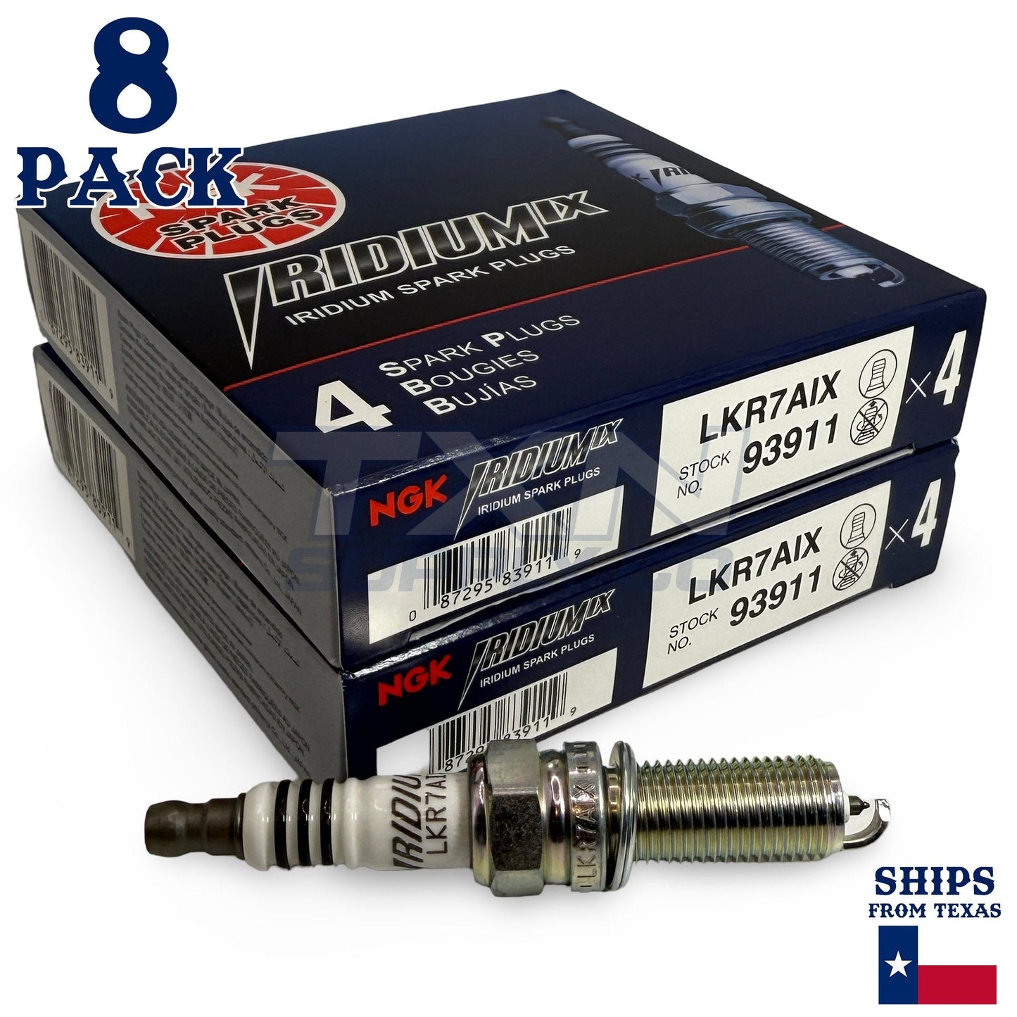 8 Pack NGK Iridium IX 93911 Spark Plugs LKR7AIX ps