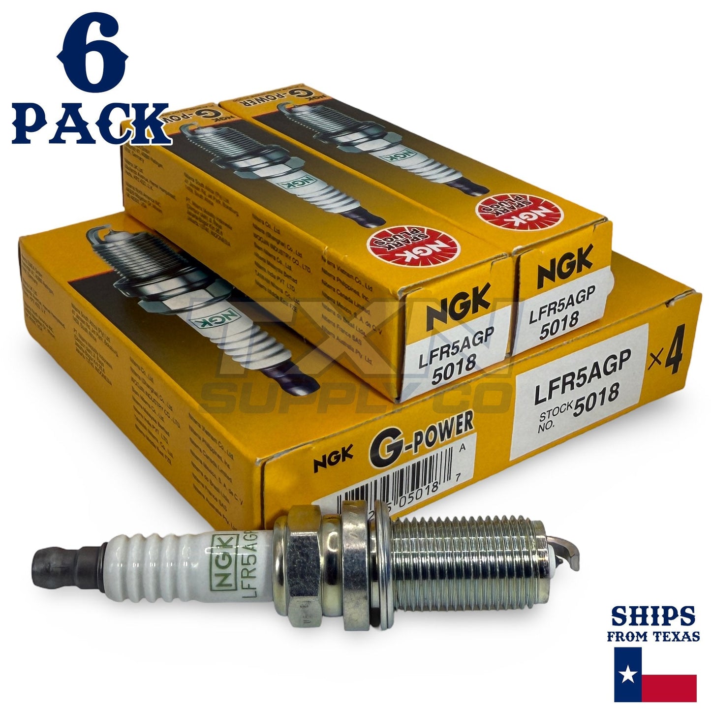 6 Pack NGK G-Power 5018 Spark Plugs LFR5AGP ps