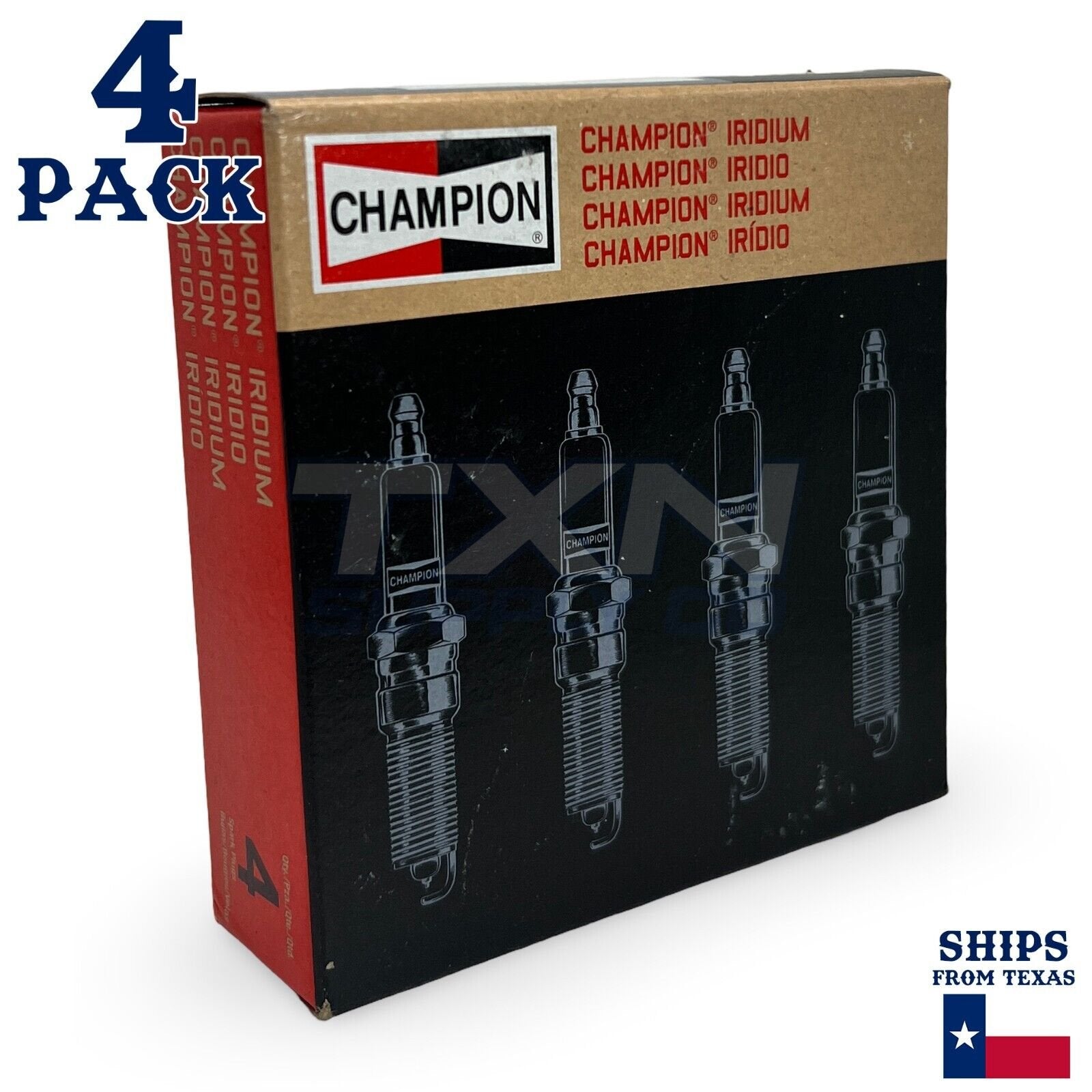 Champion 9809 Iridium Spark Plugs QC8WEP - 4 Pack