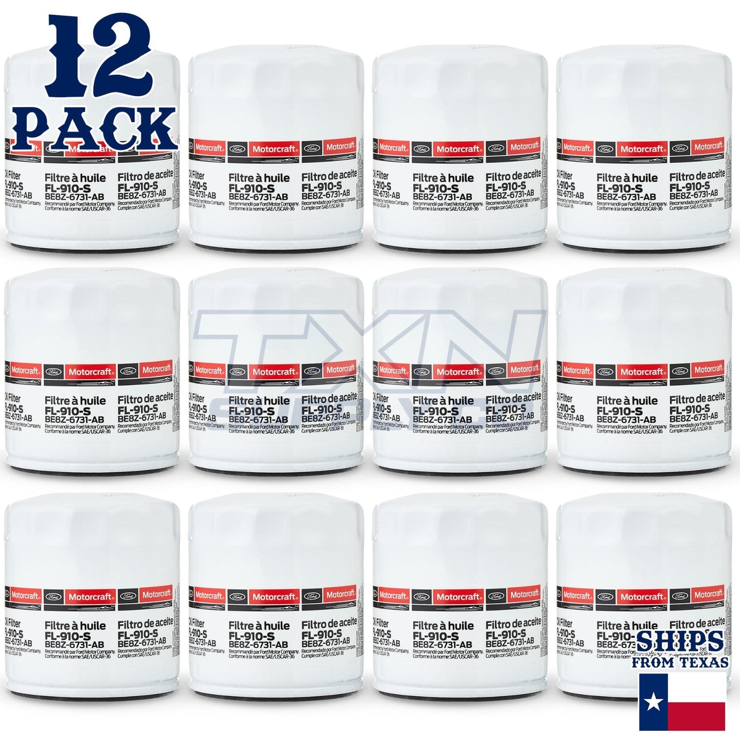 12 Pack Motorcraft FL910S Engine Oil Filter FL-910-S BE8Z-6731-AB Case