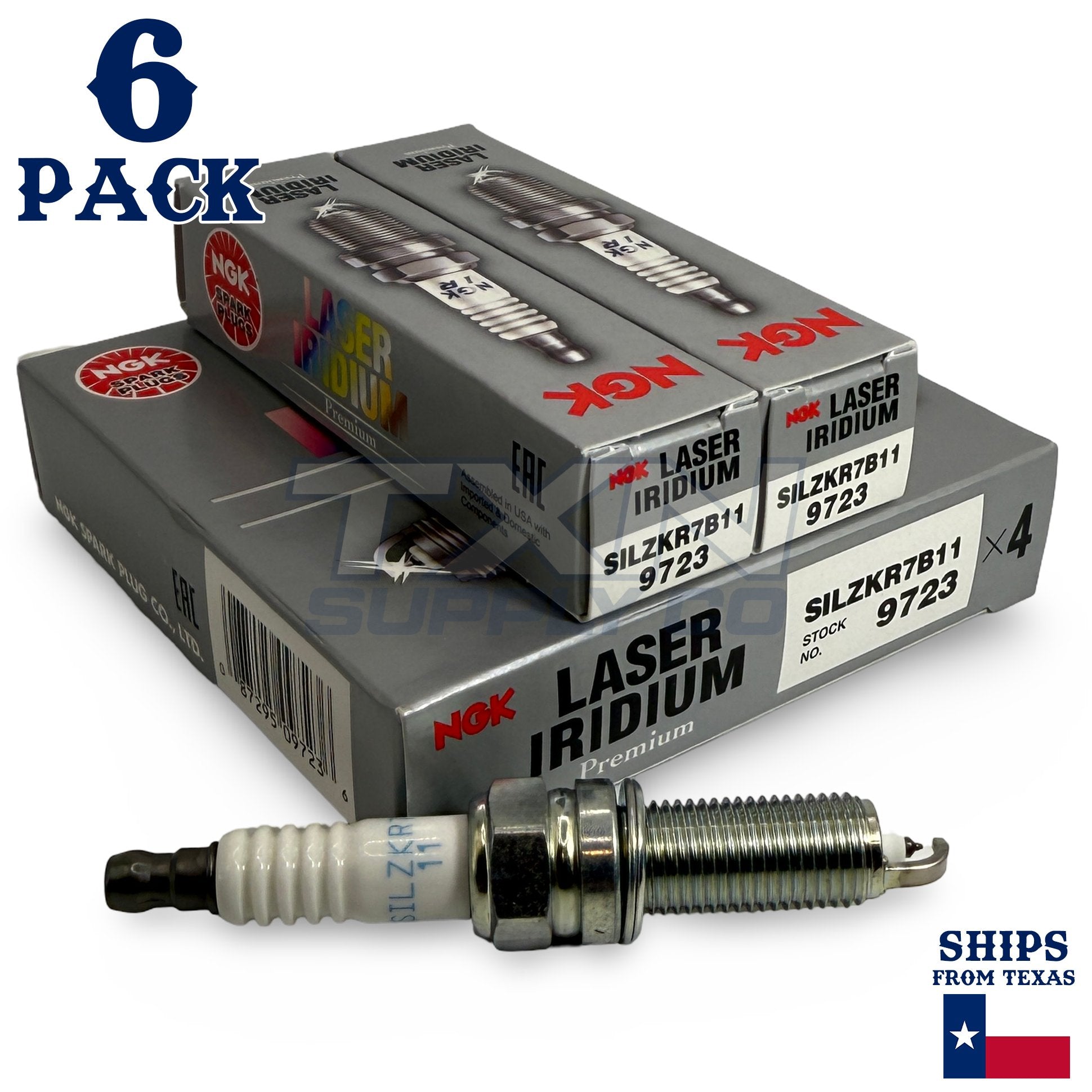 6 Pack NGK V-Power 9723 Spark Plugs SILZKR7B11 ps