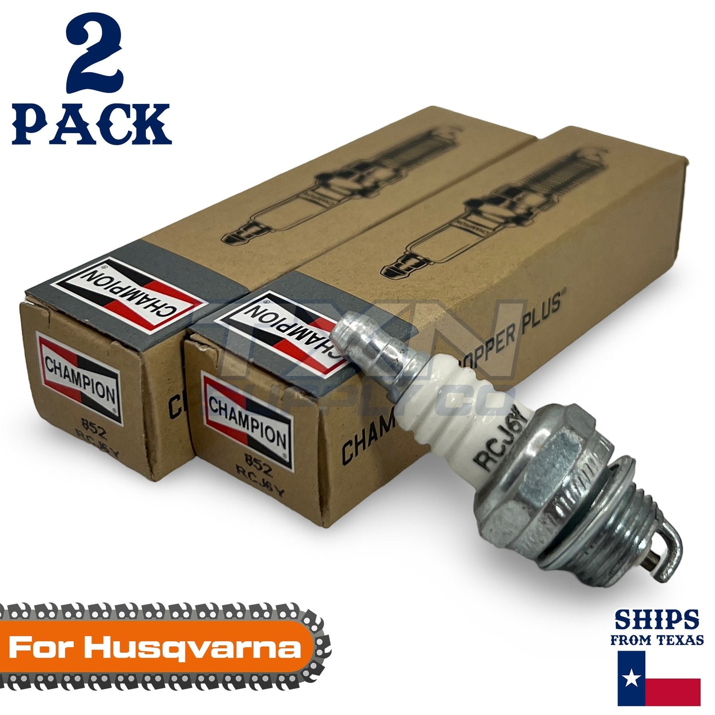 2 Pack Champion Spark Plug - For 335XP Husqvarna Chainsaw