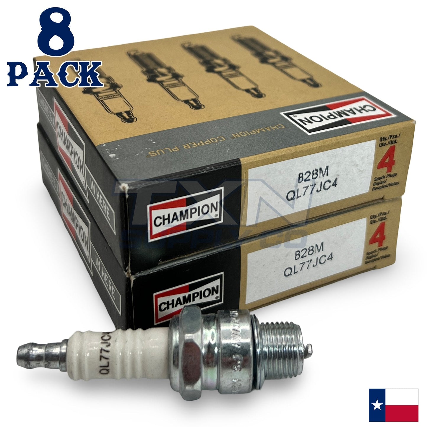 Champion 828M Marine Spark Plug QL77JC4 - 8 Pack