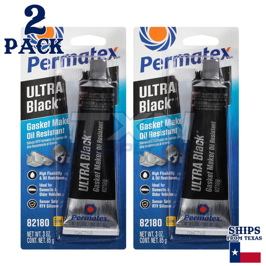Permatex 82180 Ultra Black RTV Silicone Gasket Maker - 2 Pack