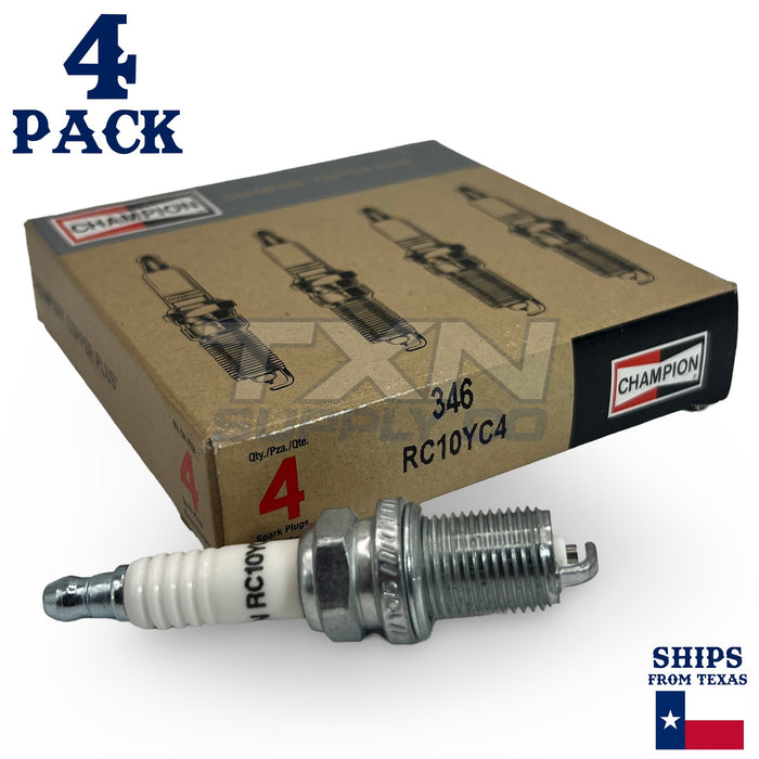 Champion 346 Copper Plus Spark Plugs RC10YC4 - 4 Pack