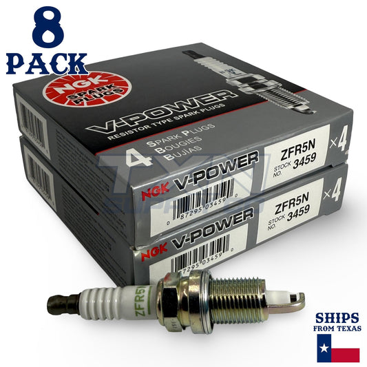 8 Pack NGK V-Power 3459 Spark Plugs ZFR5N ps