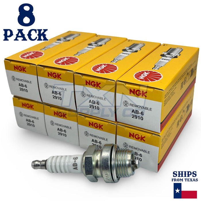 NGK Standard Spark Plugs - Stock #2910 - AB-6 AB6 - Screw Tip - Pack of