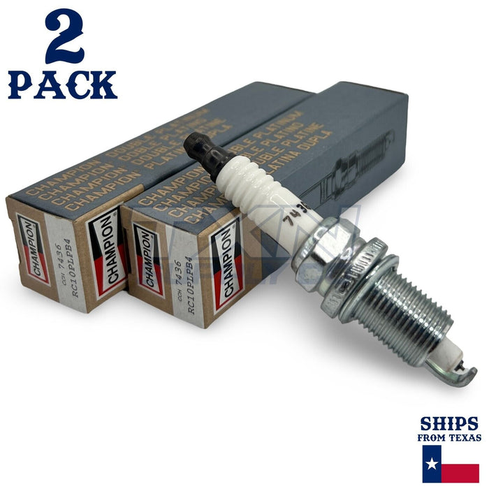 Champion 7436 Double Platinum Spark Plugs RC10PLPB4 - 2 Pack