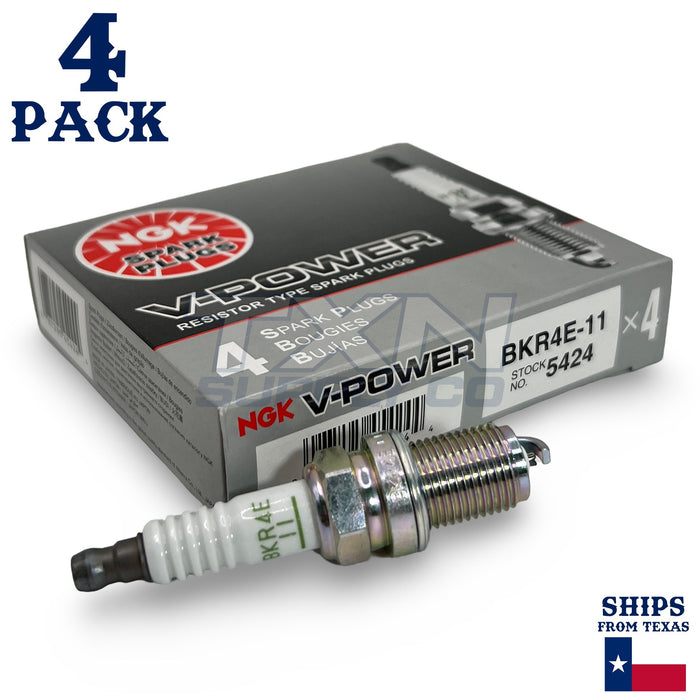 NGK 5424 V-Power Spark Plugs BKR4E-11 - 4 Pack