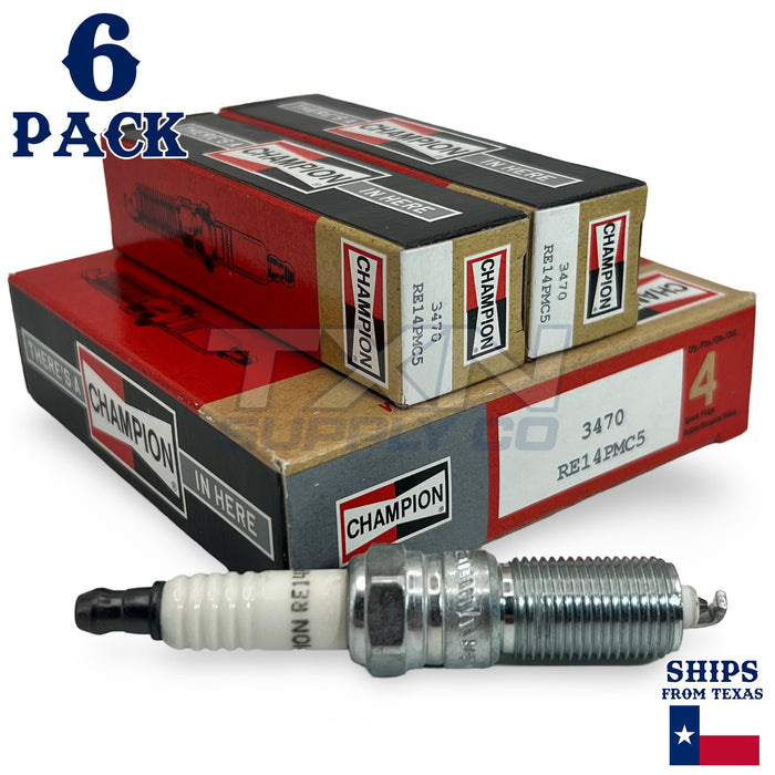 Champion 3470 Platinum Spark Plugs RE14PMC5 - 6 Pack