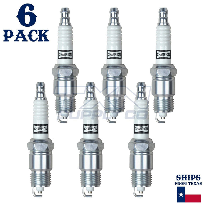 6 Pack Spark Plugs Champion Copper Set for 1979-1980 GMC C3500 L6-4.1L ps